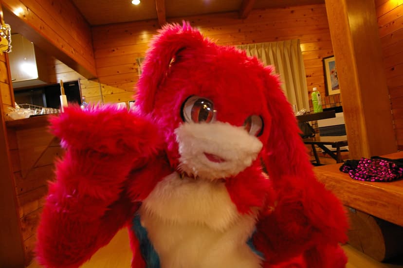 Pink dragon fursuit